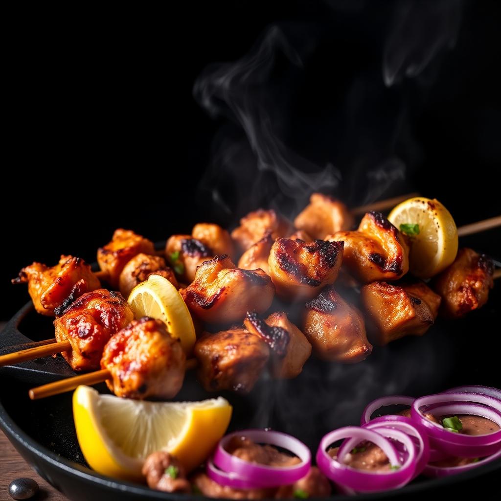 Sizzling tandoori chicken tikka
